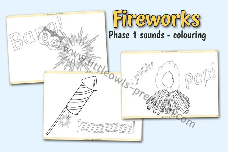 Firework Sound Cards — Colouring cover