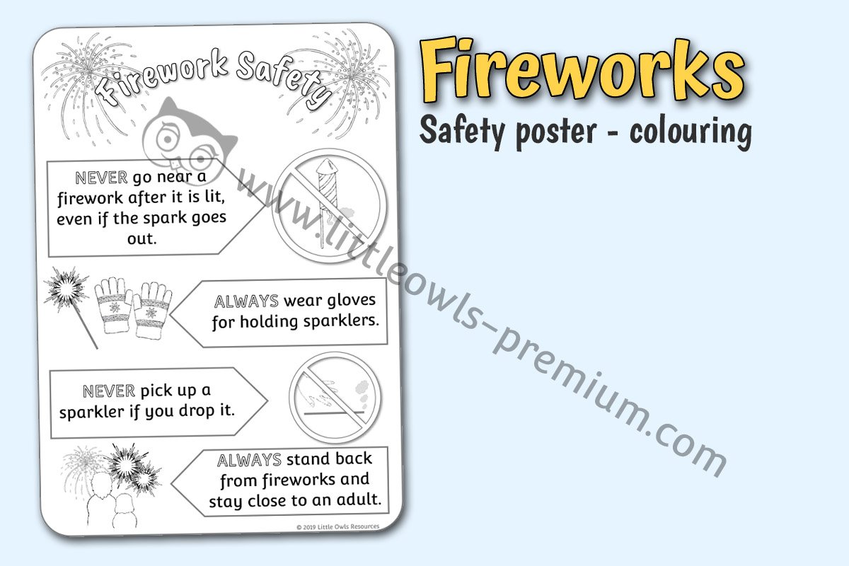 FIREWORK SAFETY POSTER - COLOURING