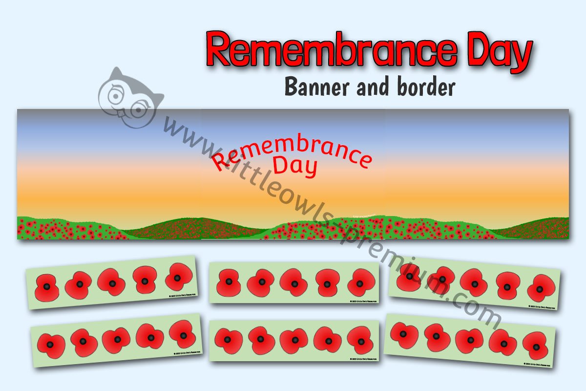 REMEMBRANCE DAY BANNER AND BORDER