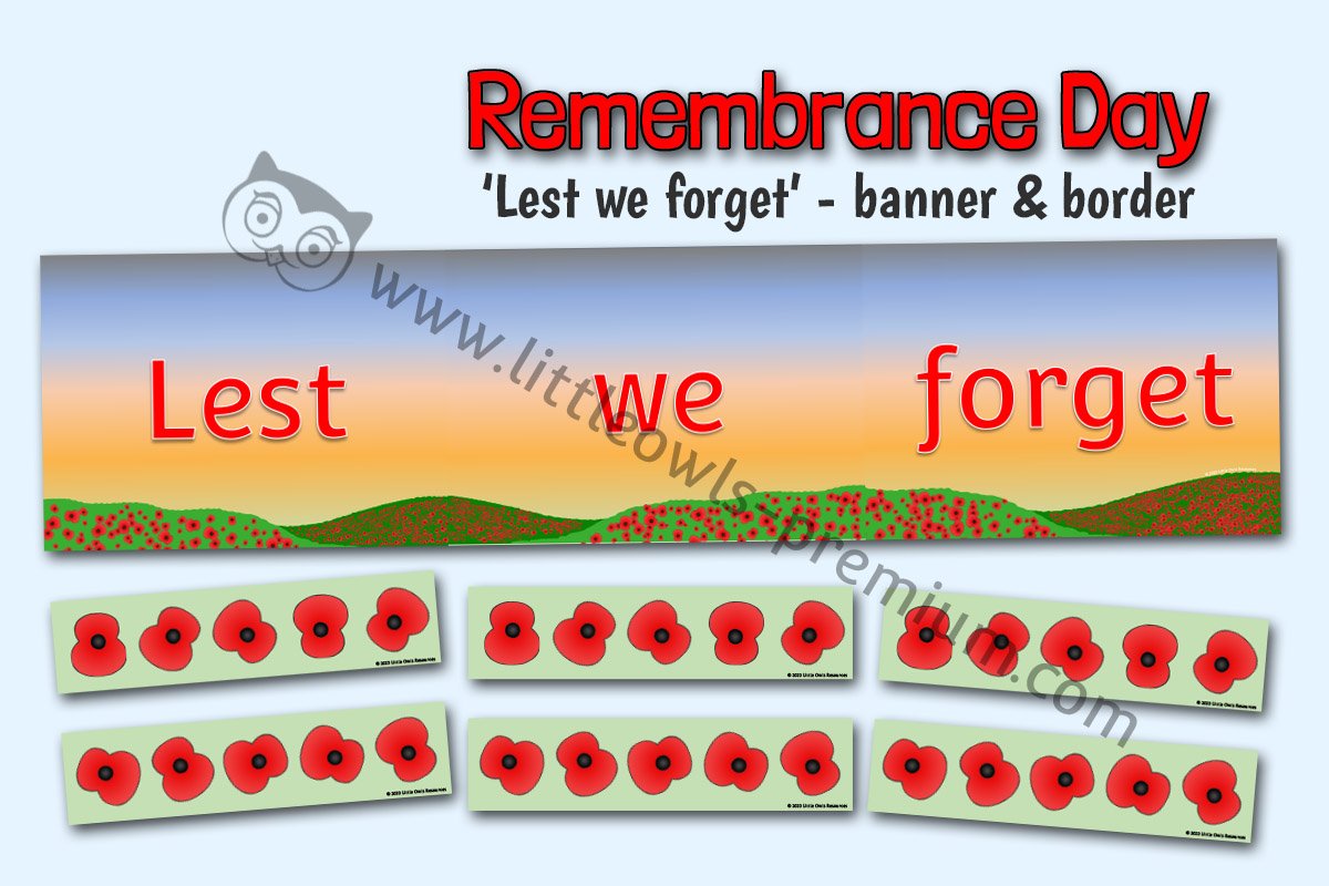 LEST WE FORGET BANNER AND BORDER