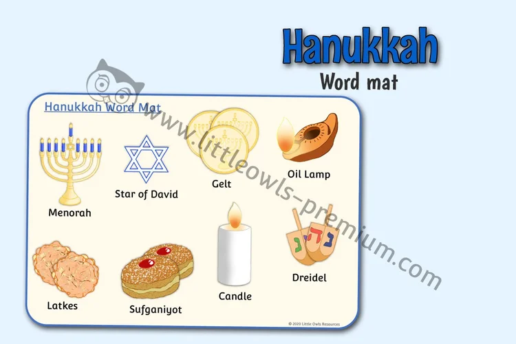 Hanukkah Word Mat - featured resource cover