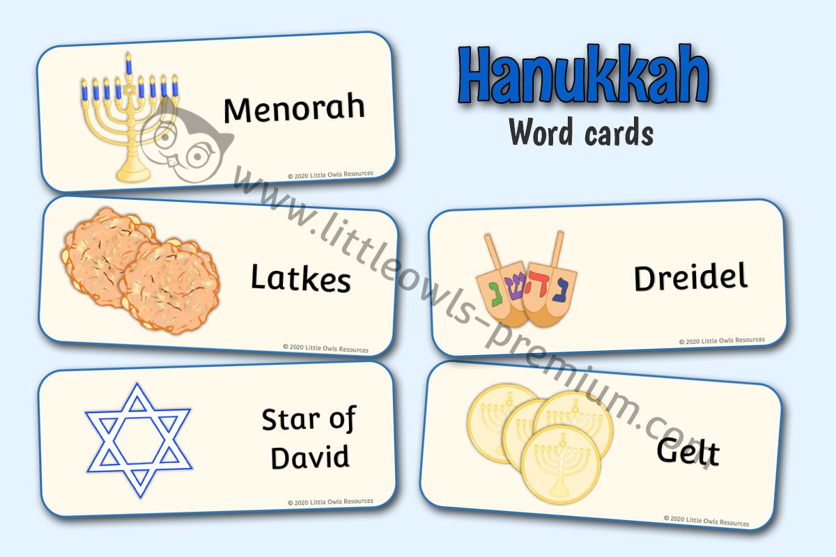 HANUKKAH WORD CARDS (Updated 2020)