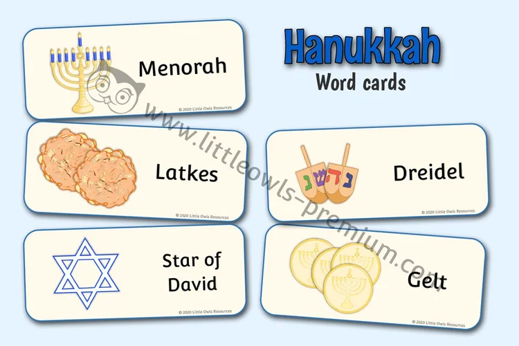 Hanukkah Word Cards - resource cover