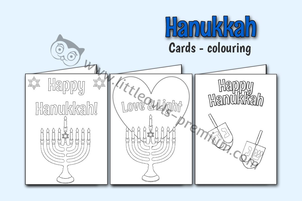 HANUKKAH CARDS - COLOURING (Updated 2020)