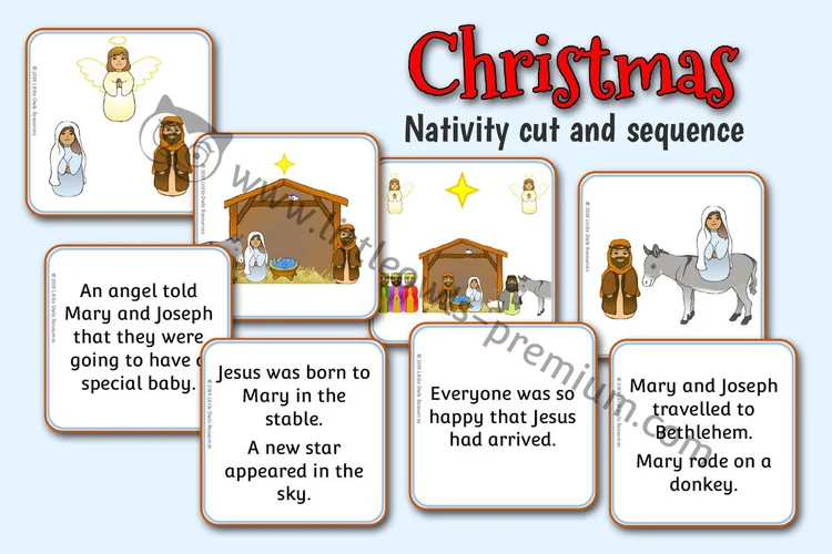 Nativity Story Cut & Sequence Activity - resource cover