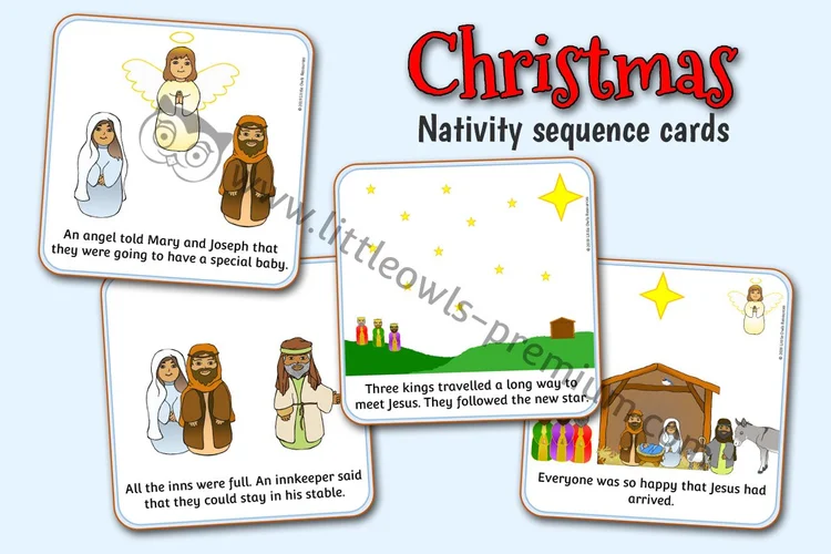 Nativity Story Sequence Cards - featured resource cover