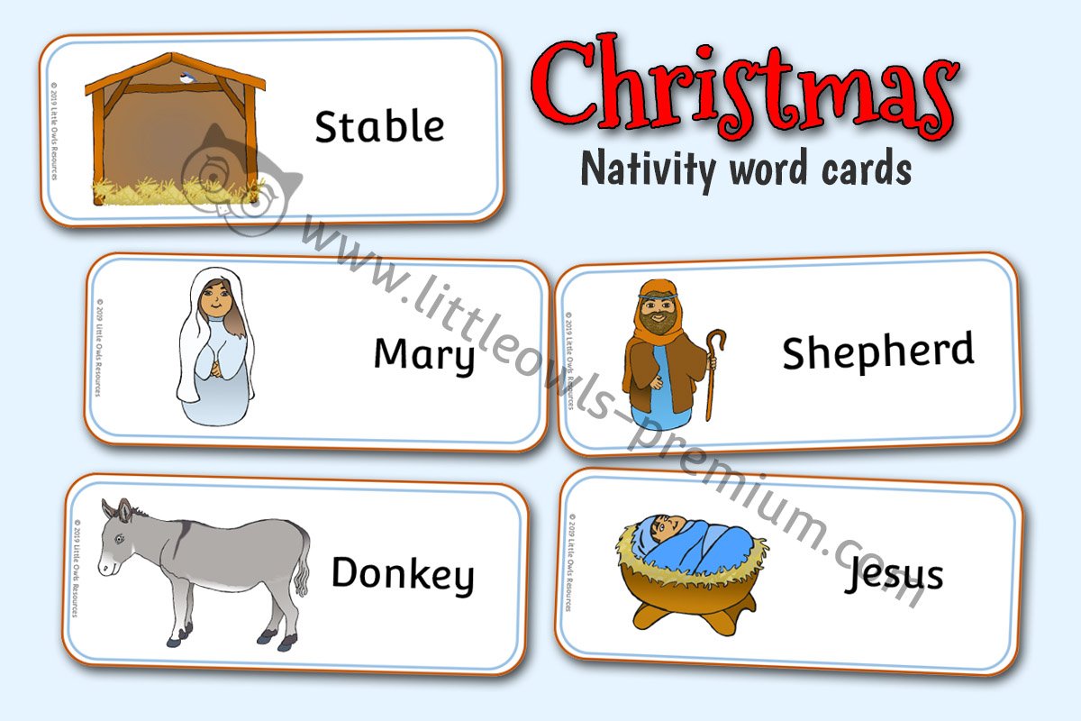 NATIVITY WORD CARDS