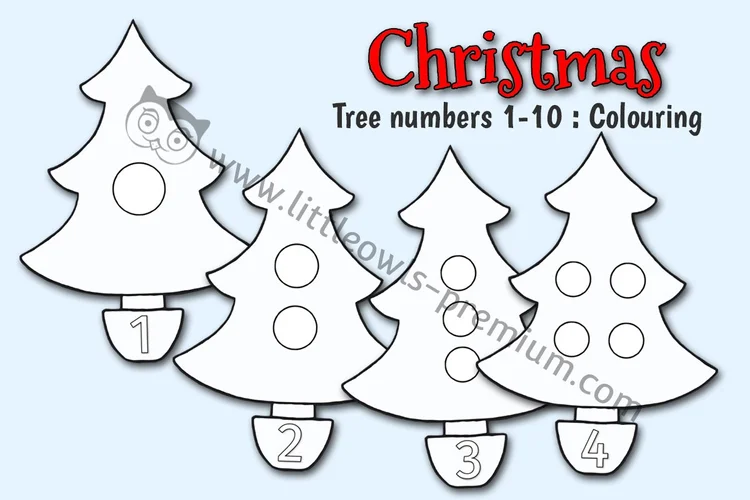 Christmas Tree Numbers 1–10 — Colouring - resource cover