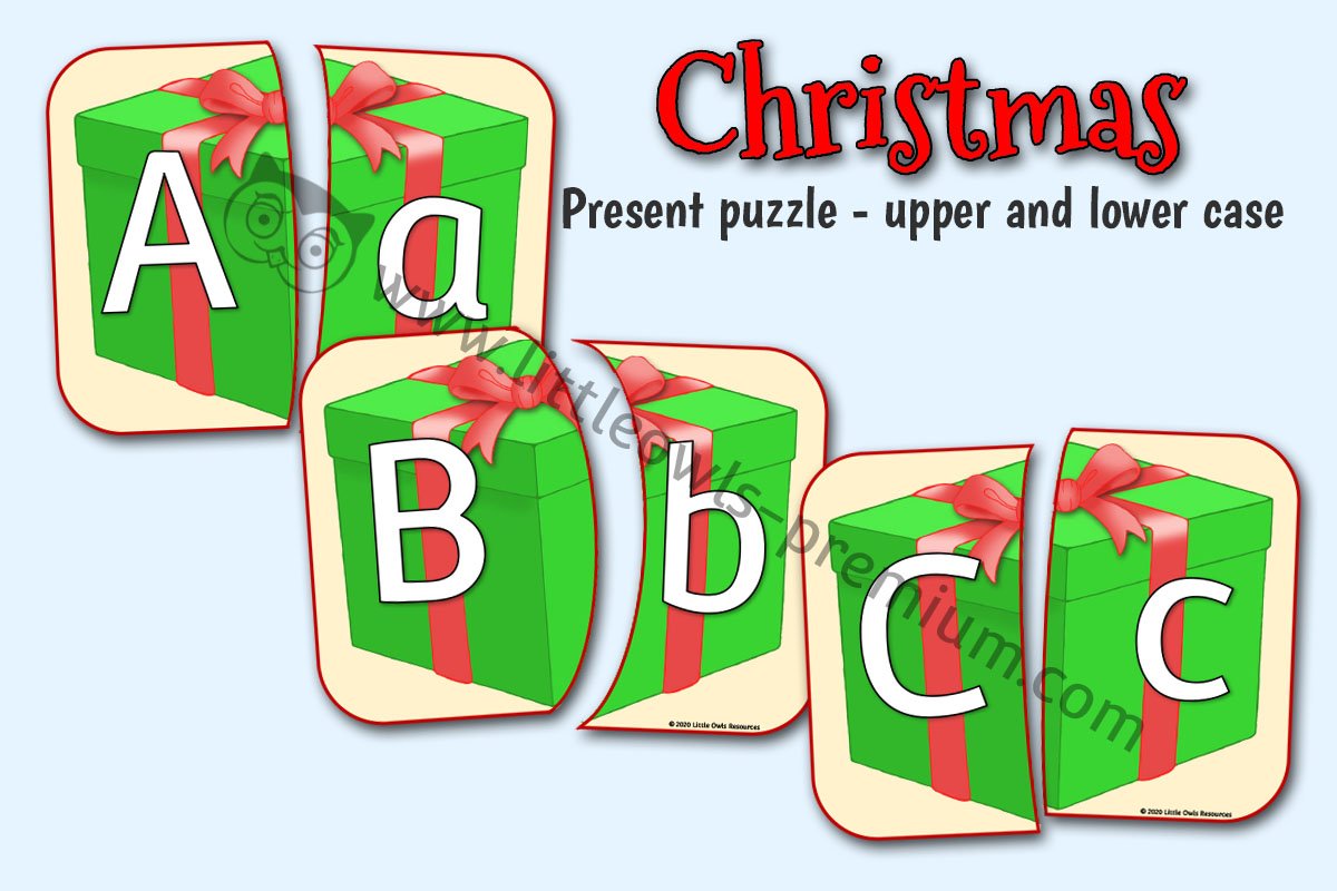 CHRISTMAS PRESENT UPPER & LOWER CASE ALPHABET PUZZLE GAME