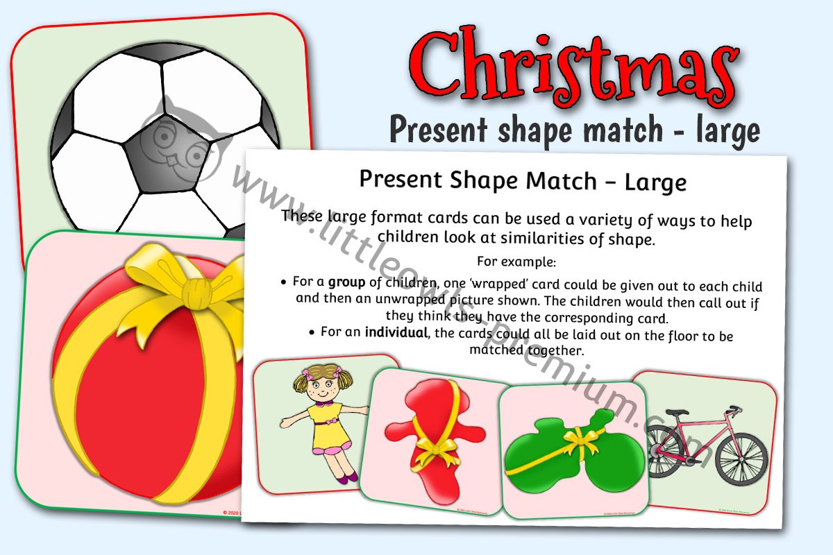 PRESENT SHAPE MATCH - LARGE CARDS