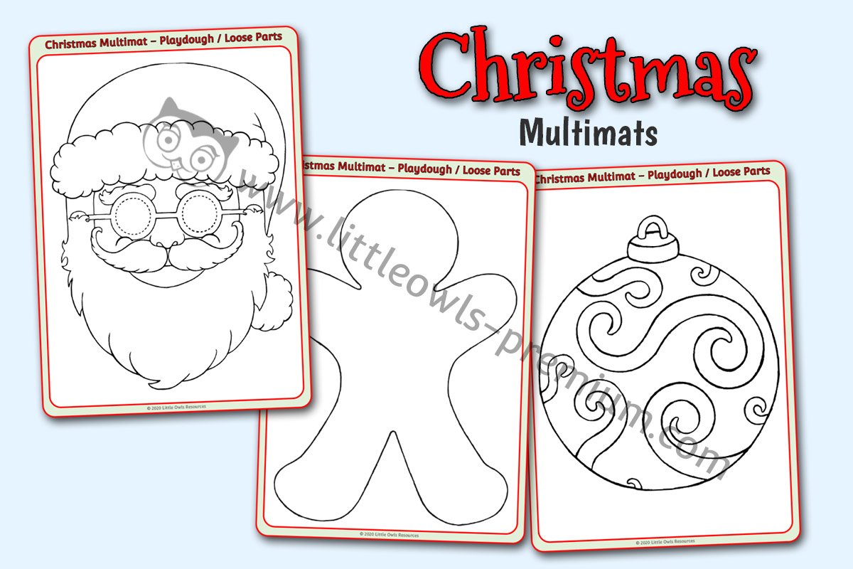 CHRISTMAS MULTIMATS - PLAYDOUGH, LOOSE PARTS, ART & CRAFTS 