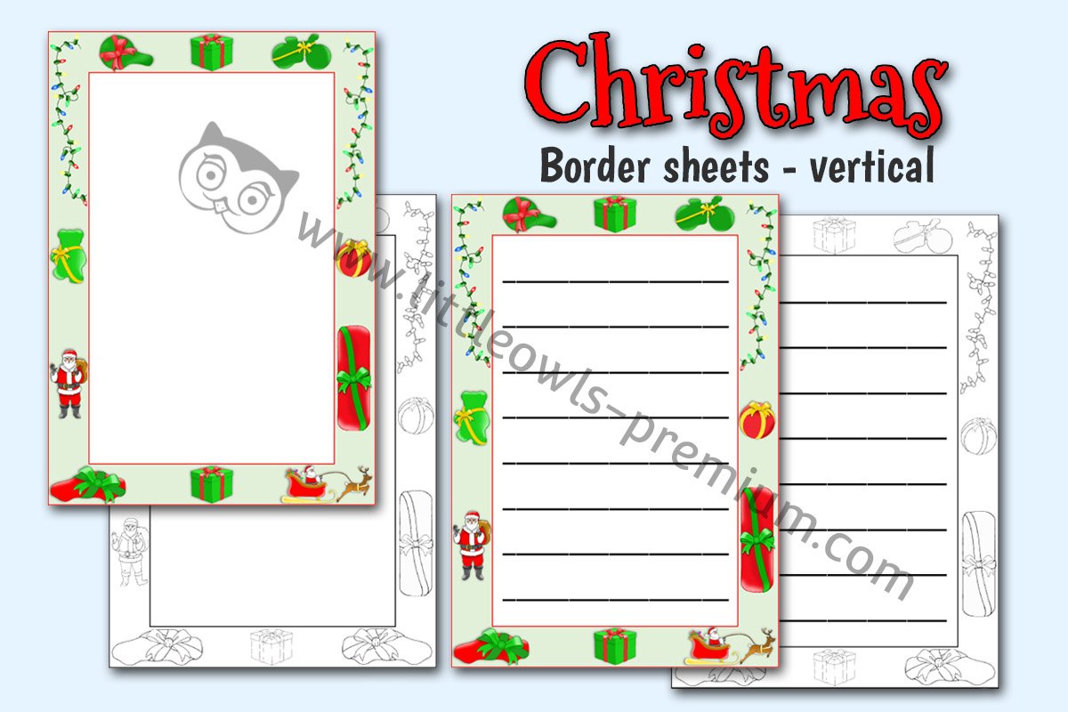 CHRISTMAS BORDER SHEETS - VERTICAL