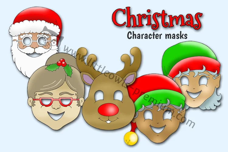 Christmas Character Masks - resource cover