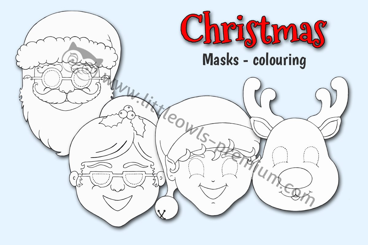 BLANK CHRISTMAS MASKS 