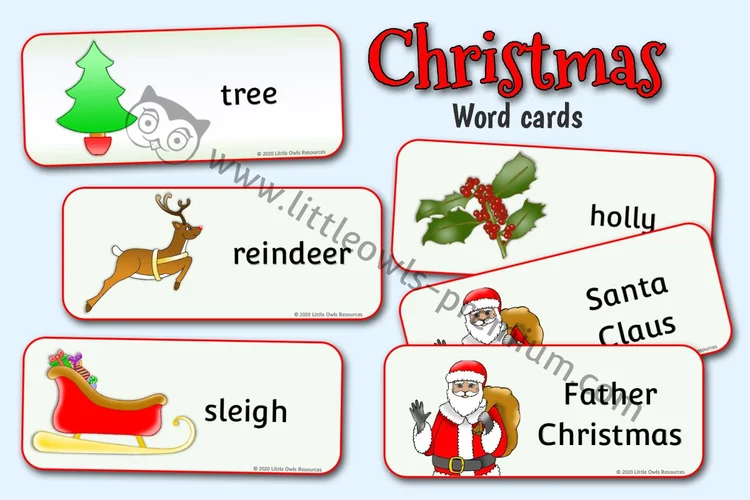 Christmas Word Cards - resource cover