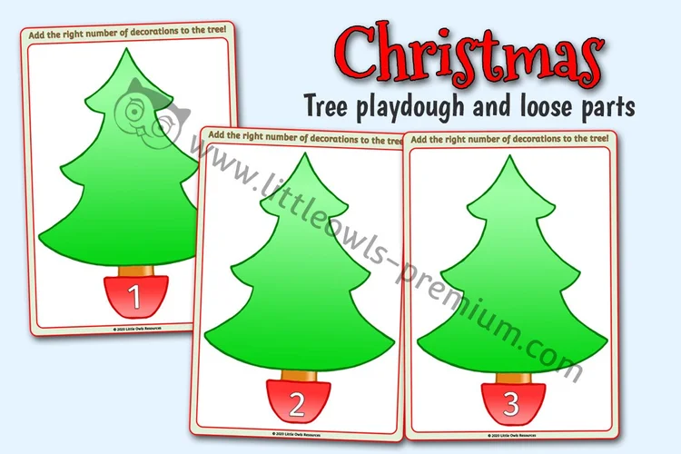 Christmas Tree Playdough & Loose Parts Mats - resource cover