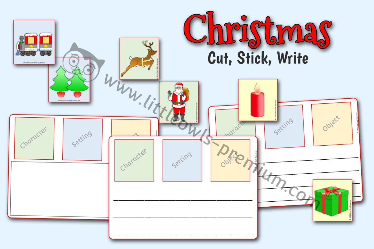 CHRISTMAS 'CUT STICK WRITE' STORY BUILDING ACTIVITY (Updated 2020)
