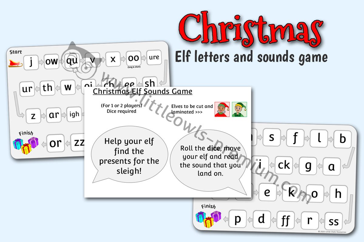 CHRISTMAS ELF LETTERS AND SOUNDS GAME - PHASE 2 & 3