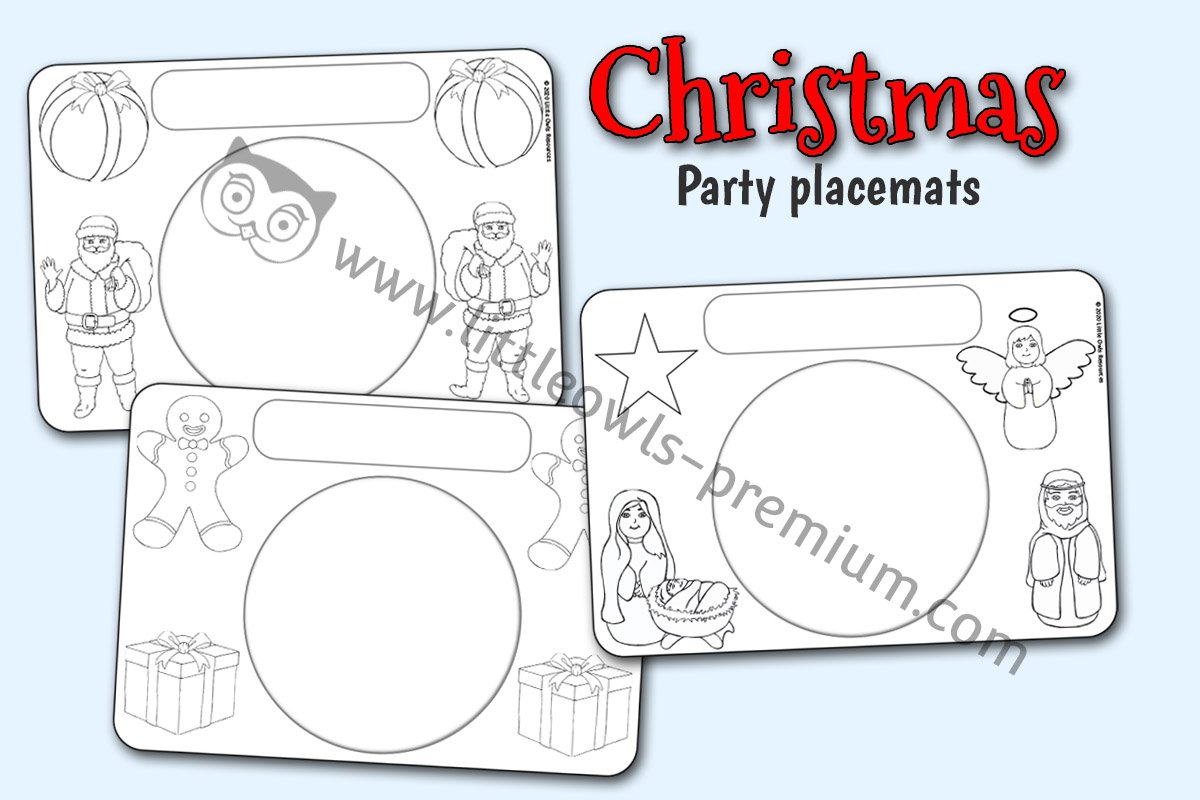 CHRISTMAS PARTY PLACEMATS (Updated 2020)