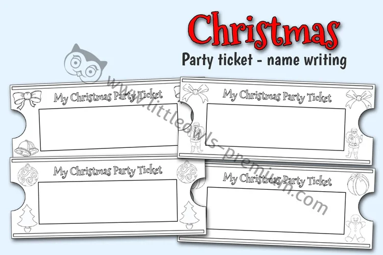 Christmas Party Ticket — Name Writing - resource cover