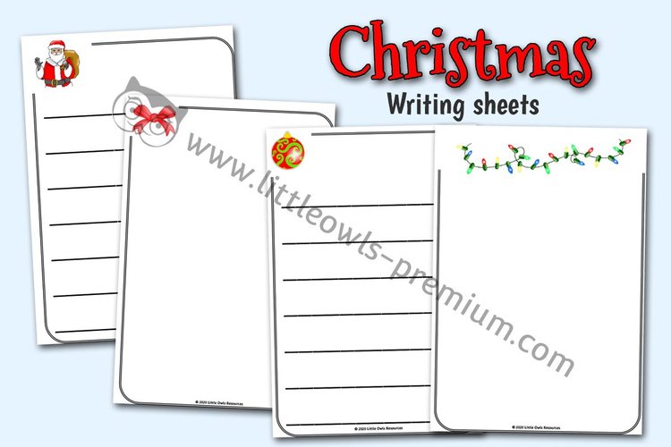 Christmas Writing, Drawing & Mark-Making Sheets - resource cover