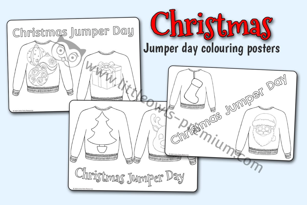 CHRISTMAS JUMPER DAY POSTERS - COLOURING