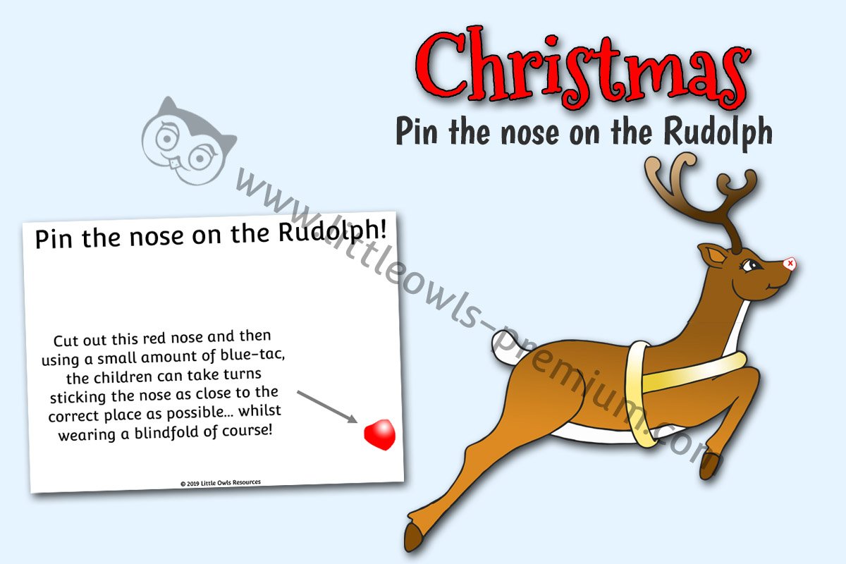 PIN THE NOSE ON THE RUDOLPH 