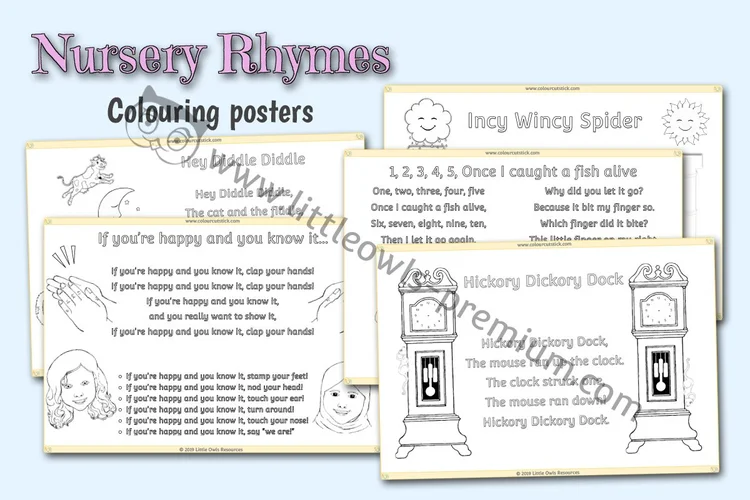 Nursery Rhyme Lyrics — Colouring Pages - cover preview