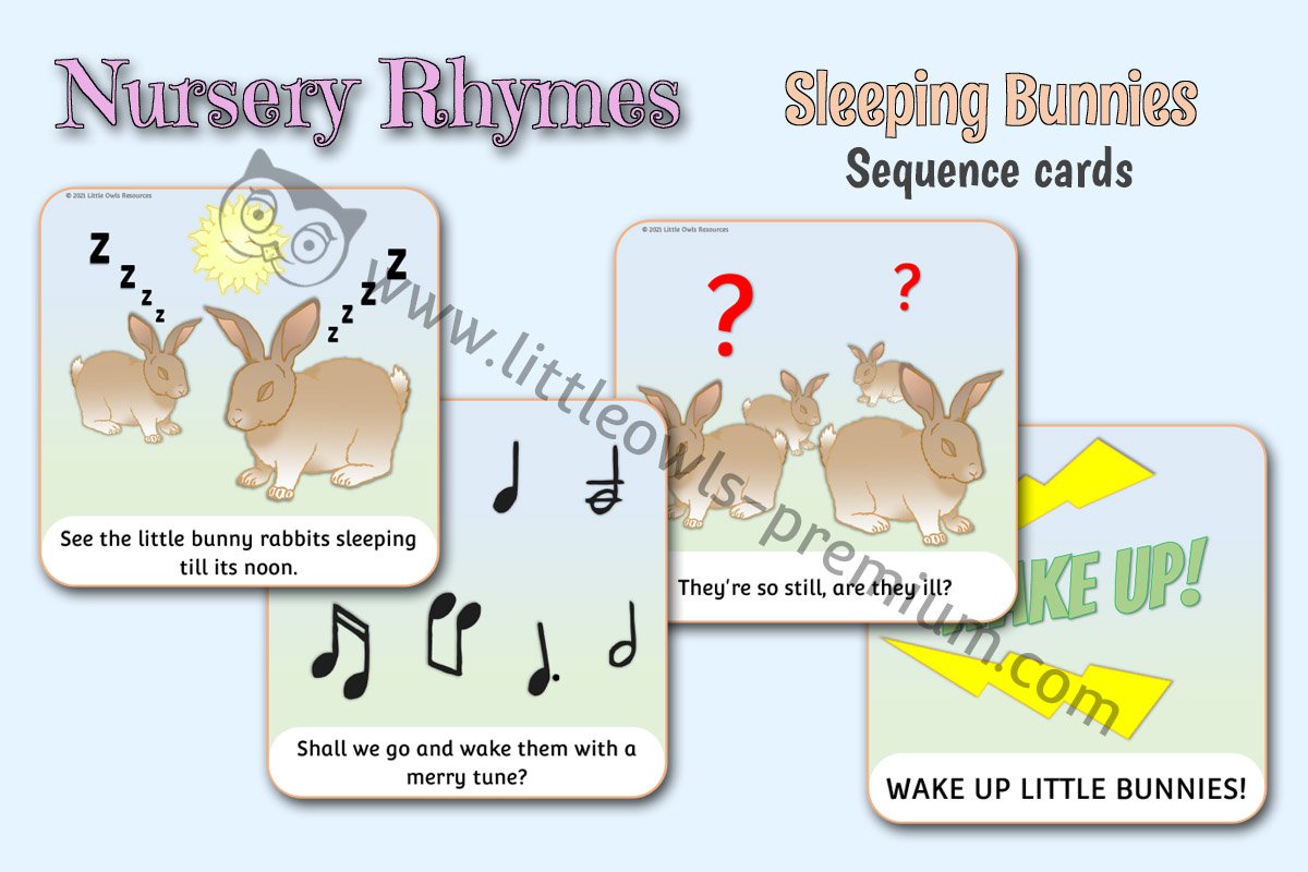 SLEEPING BUNNIES - LARGE DISPLAY SEQUENCE CARDS