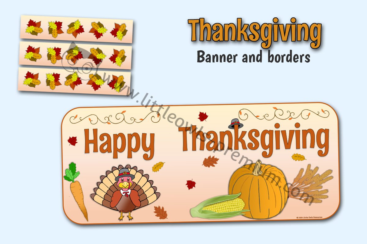 THANKSGIVING BANNER AND BORDERS