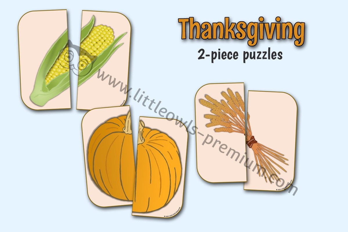 THANKSGIVING 2-PIECE PUZZLES