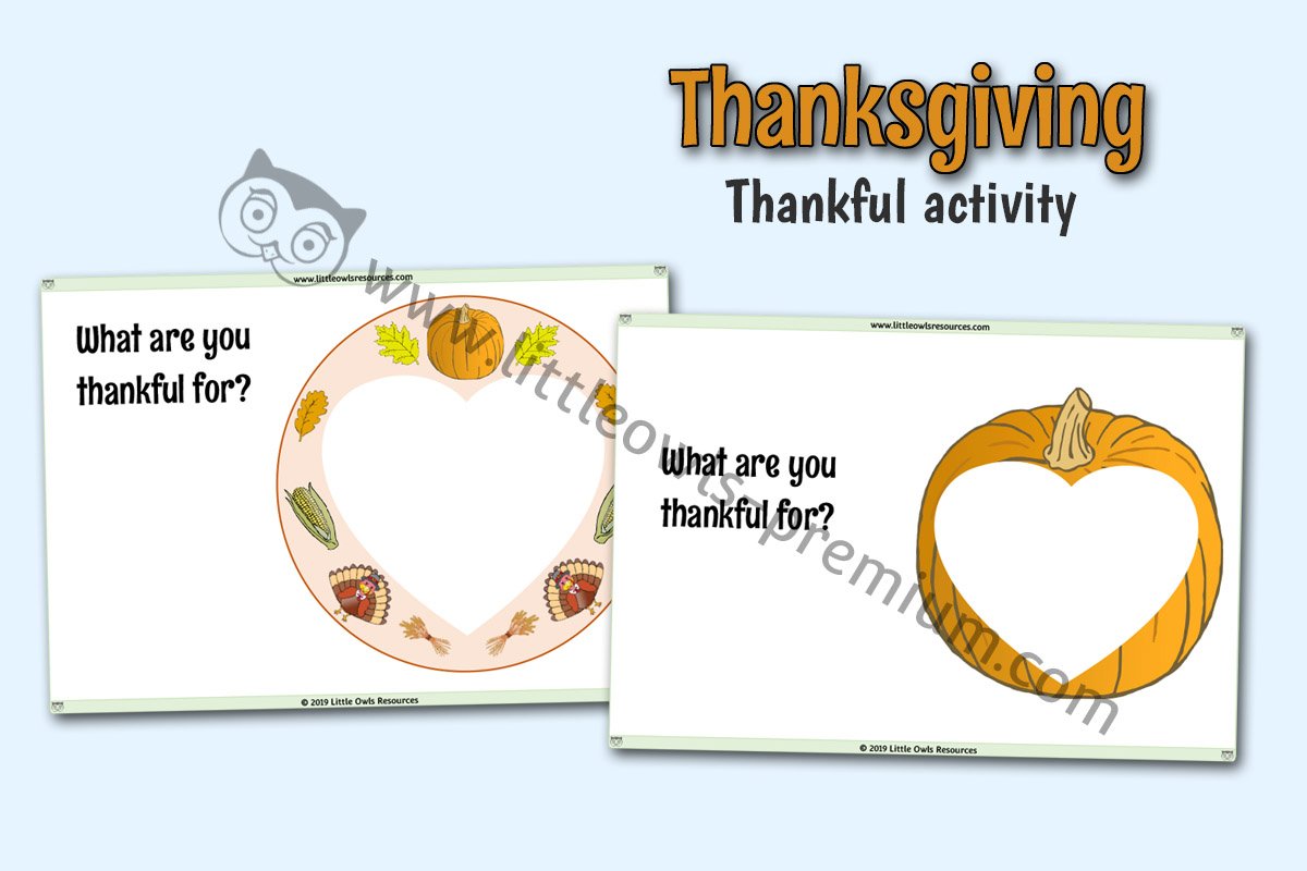 'WHAT ARE YOU THANKFUL FOR?' ACTIVITY SHEETS