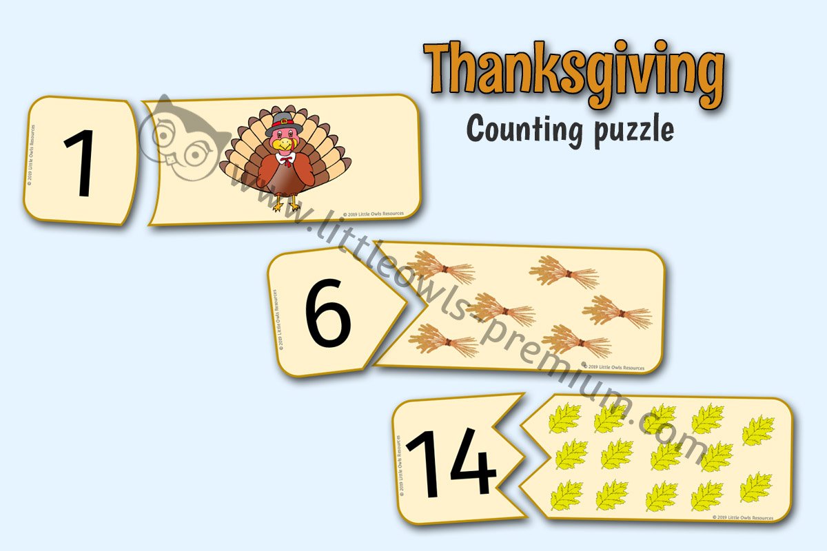 THANKSGIVING COUNTING PUZZLES 1-20