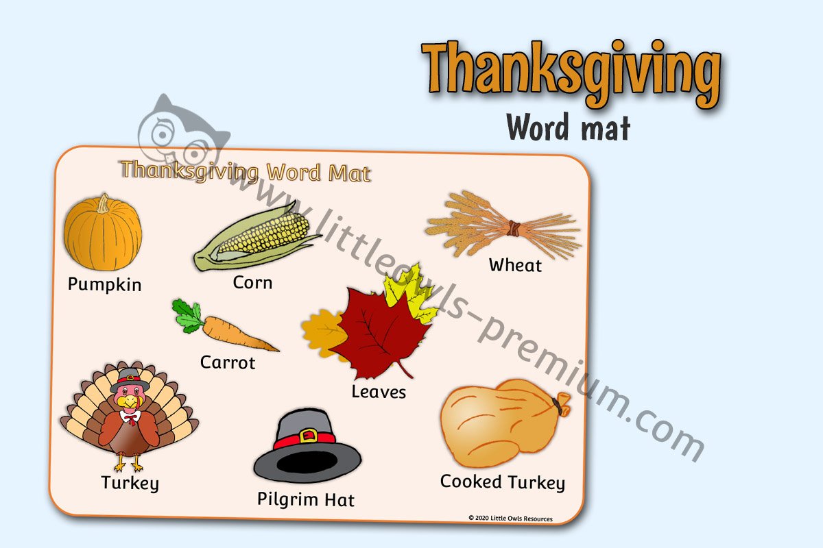 THANKSGIVING WORD MAT