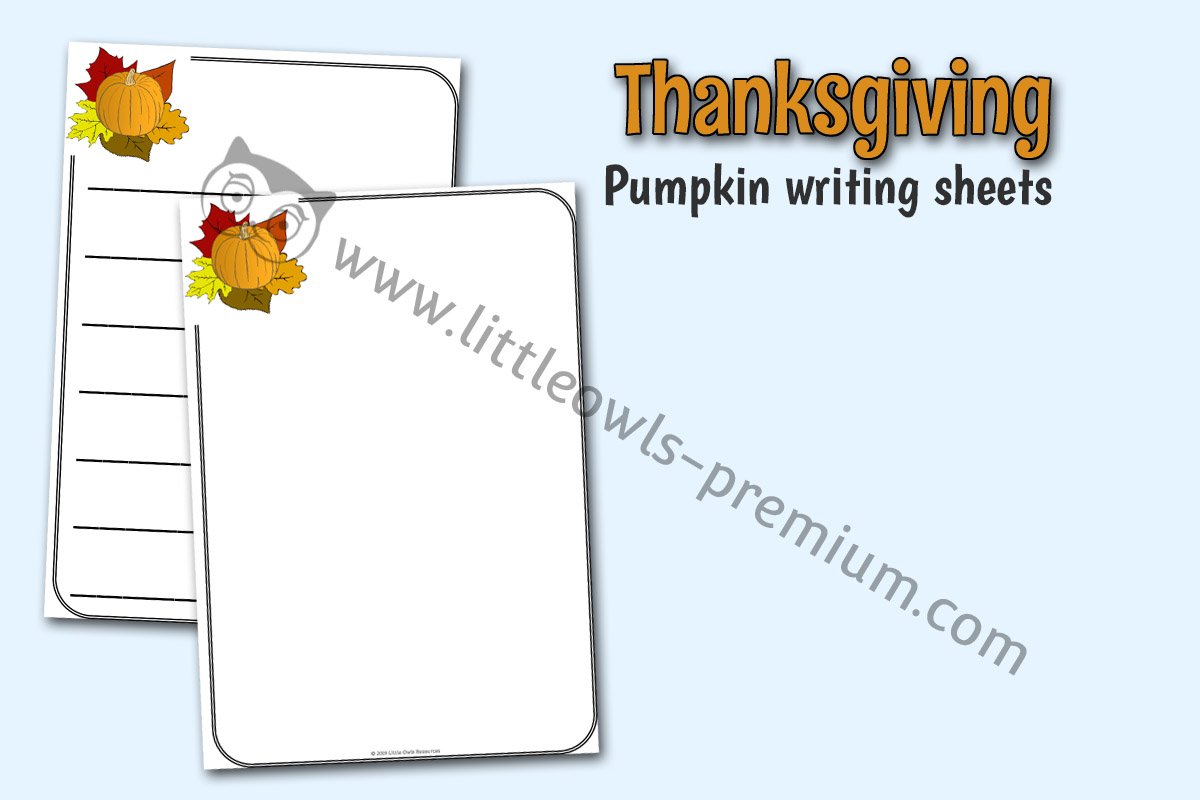 PUMPKIN/LEAF MOTIF SHEETS - WRITING & DRAWING