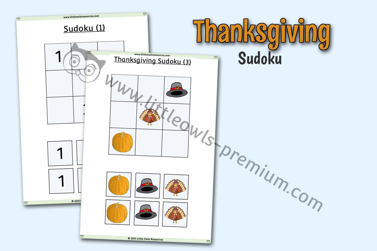 THANKSGIVING SUDOKU PUZZLES