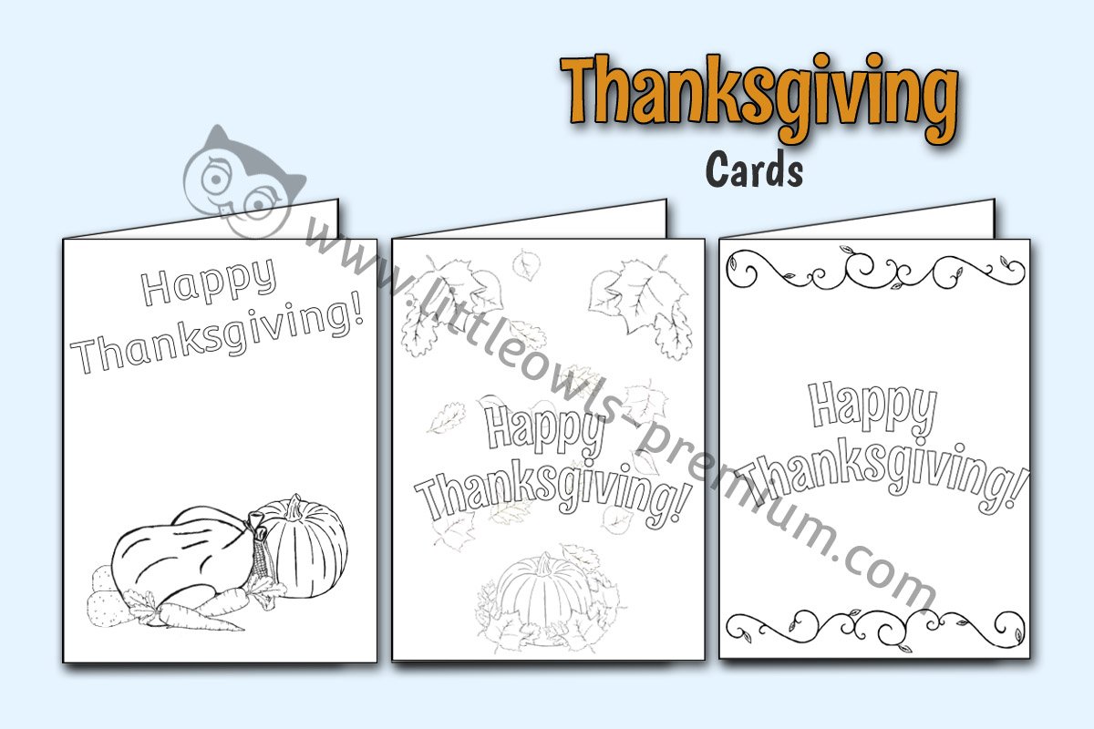 THANKSGIVING CARDS - COLOURING