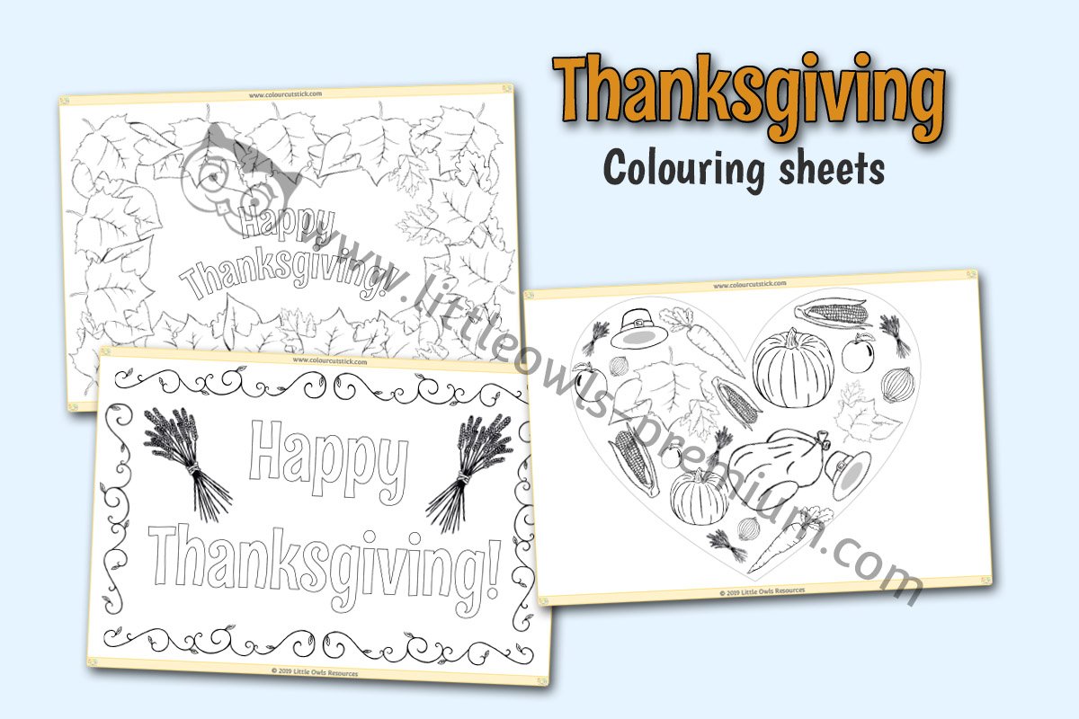 THANKSGIVING COLOURING PAGES