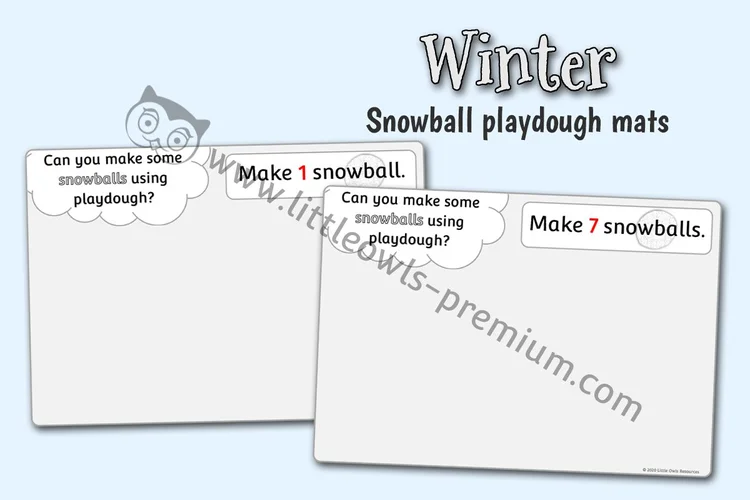 Snowball Counting Playdough Mats cover