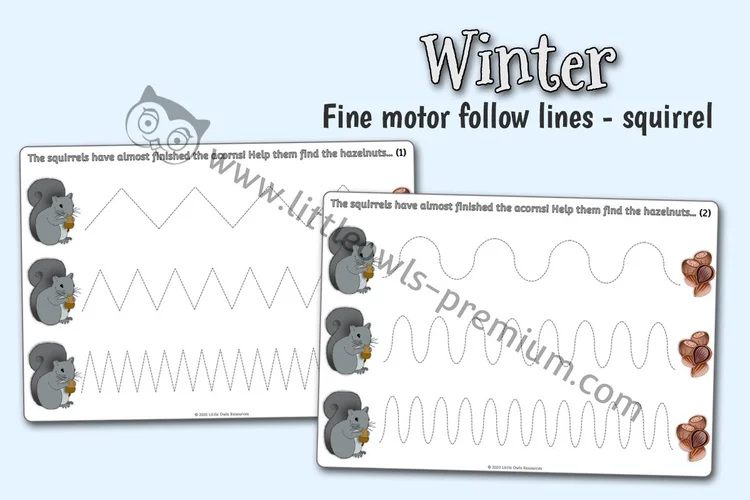 Feed the Squirrel Pencil Control Activity Sheets — resource cover