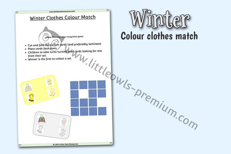 Winter Clothes — Colour Match Memory Game cover