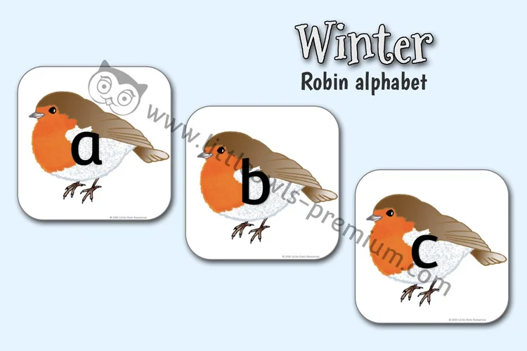 Winter Robin Alphabet Cards — resource cover