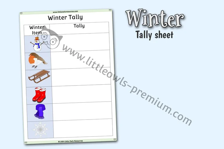 Winter Tally Chart & Checklist cover