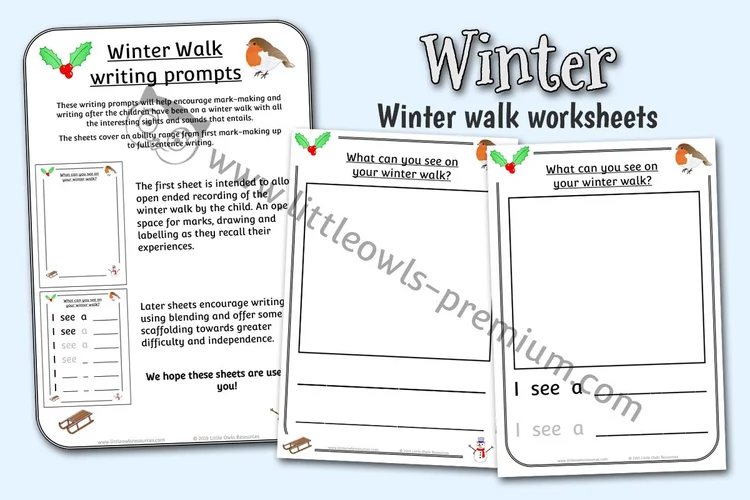 Winter Walk Mark-Making, Drawing and Writing Sheets — resource cover