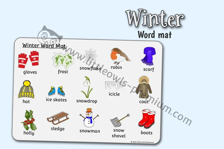 Winter Word Mat — Sledge & Sled Versions — resource cover