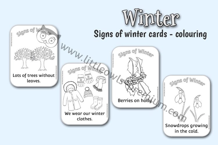 Signs of Winter Cards — Colouring — resource cover