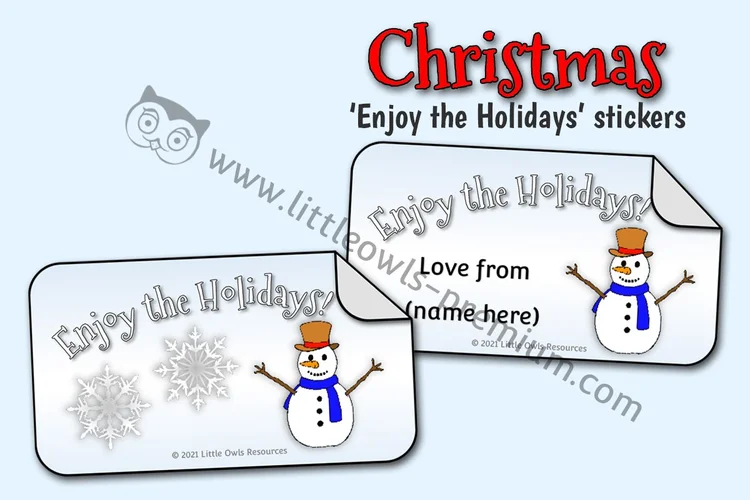 Gift Stickers — Enjoy the Holidays! - resource cover