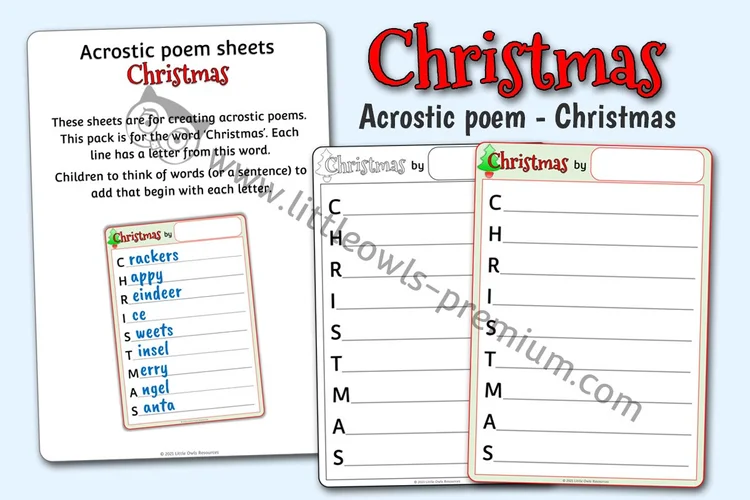 Christmas Acrostic Poem - resource cover