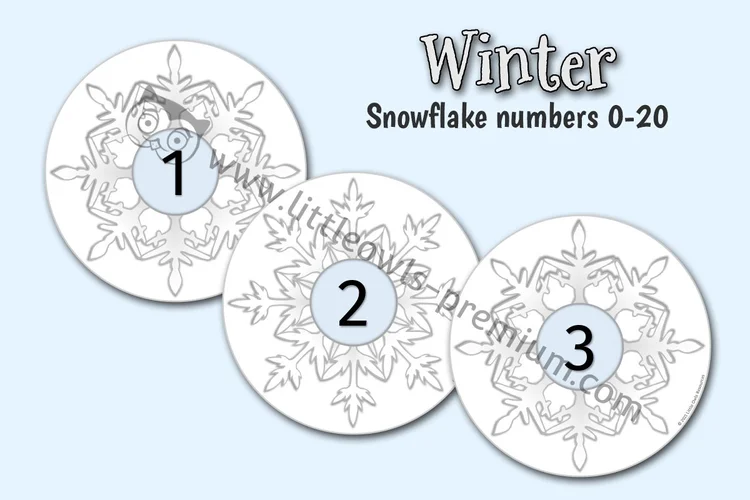 Snowflake Number Line, Posters & Cards — 0–20 cover