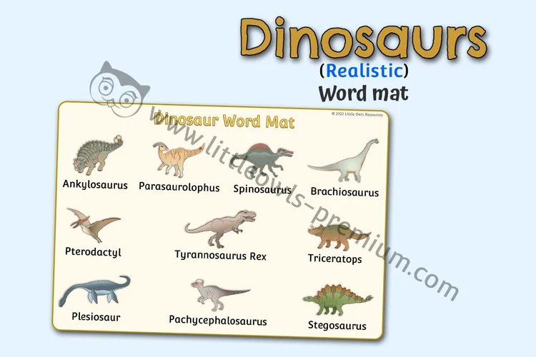 Dinosaur Word Mat cover